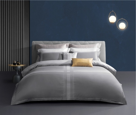 Grigio chiaro Oeko Tex Standard 100 copertura di copriletto Re doppio set di copriletto