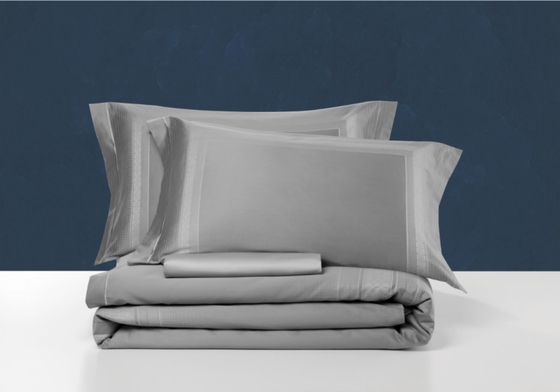 Grigio chiaro Oeko Tex Standard 100 copertura di copriletto Re doppio set di copriletto