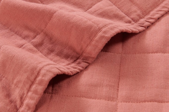 OEM Rayon Linen Quilt Set Solid Sustainable Burned Orange Quilt Set