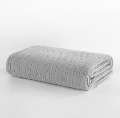 Coperte di muslino a strati grigio chiaro OEM Coperte di cotone per adulti
