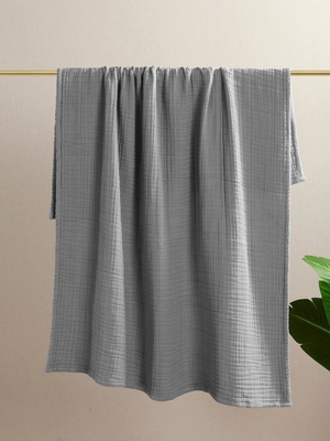 Coperte di muslino a strati grigio chiaro OEM Coperte di cotone per adulti