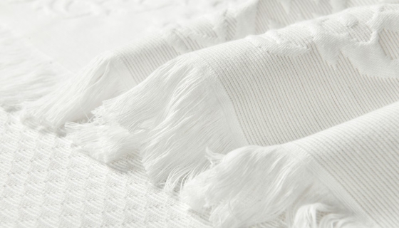 Tende da doccia grigio chiaro Jacquard 95% cotone 5% poliestere riciclato