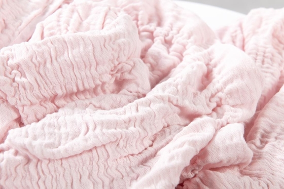 100% di cotone Seersucker copertura rosa copertura da letto King Size chic e accogliente