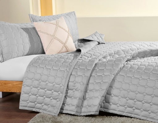 Grey King Size Copertura di copriletto OEM Hotel Quilt Set Full Size Queen Size