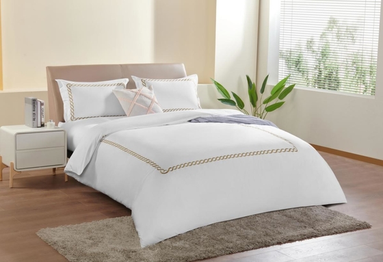Set di coperte di cotone ricamato bianco ricamato sostenibile