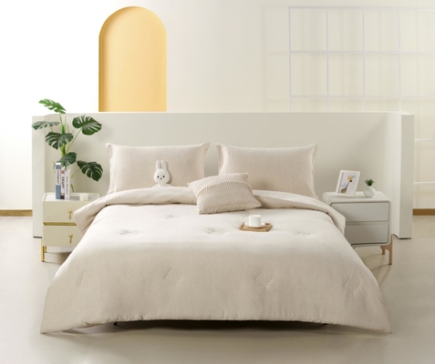 Linen Cotton Mixed Solid Comforter Set Sustainable King Comforter Sets