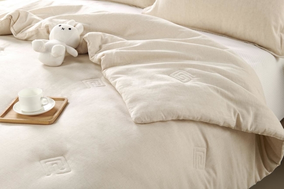 Linen Cotton Mixed Solid Comforter Set Sustainable King Comforter Sets