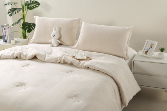 Linen Cotton Mixed Solid Comforter Set Sustainable King Comforter Sets