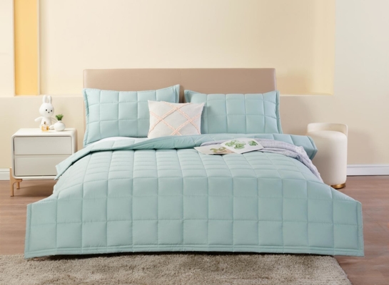 Set di coperte di cotone traspirante OEKO-TEX Set di coperte di cotone verde chiaro OEM