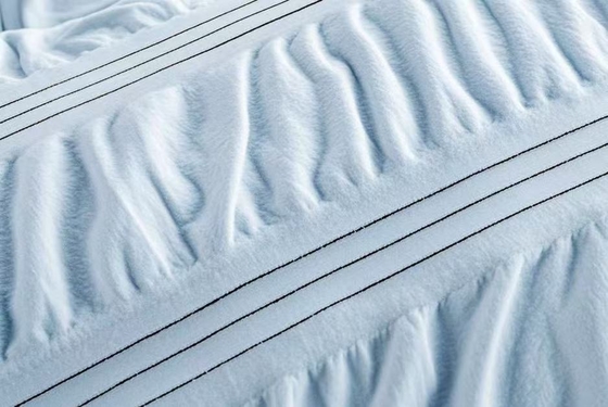 Seersucker cotone riciclato poliestere set di copriletto sostenibile blu chiaro copriletto re