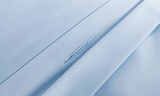 Seersucker cotone riciclato poliestere set di copriletto sostenibile blu chiaro copriletto re