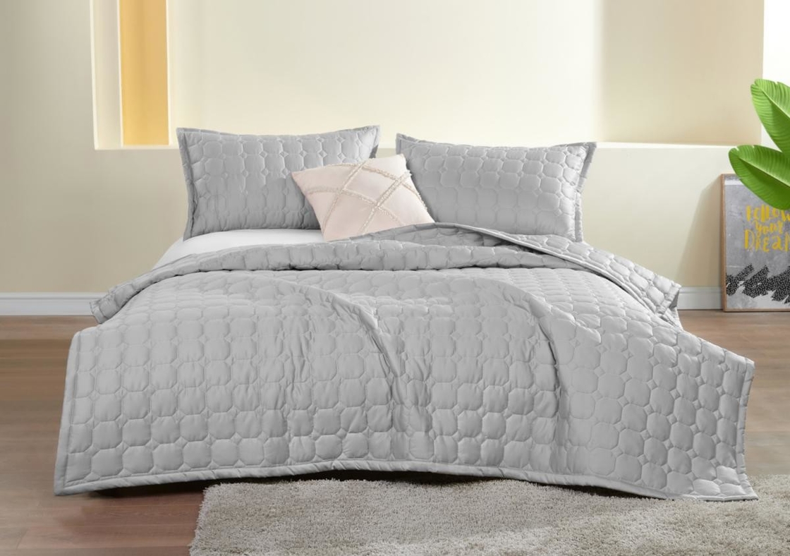Grey King Size Copertura di copriletto OEM Hotel Quilt Set Full Size Queen Size