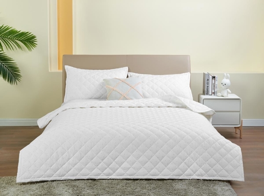 Set di coperte di cotone bianco stampato