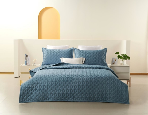 Set di coperte 100% cotone blu Massello King Size Comforter Set Traspirante