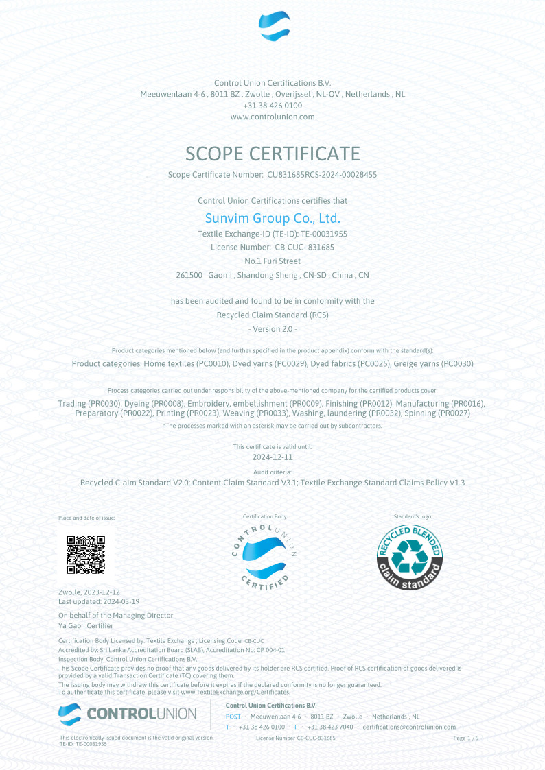 Porcellana Gaomi Monyuan Home Fashions Ltd. Certificazioni