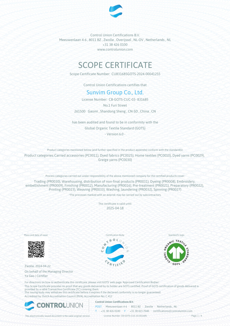 Porcellana Gaomi Monyuan Home Fashions Ltd. Certificazioni